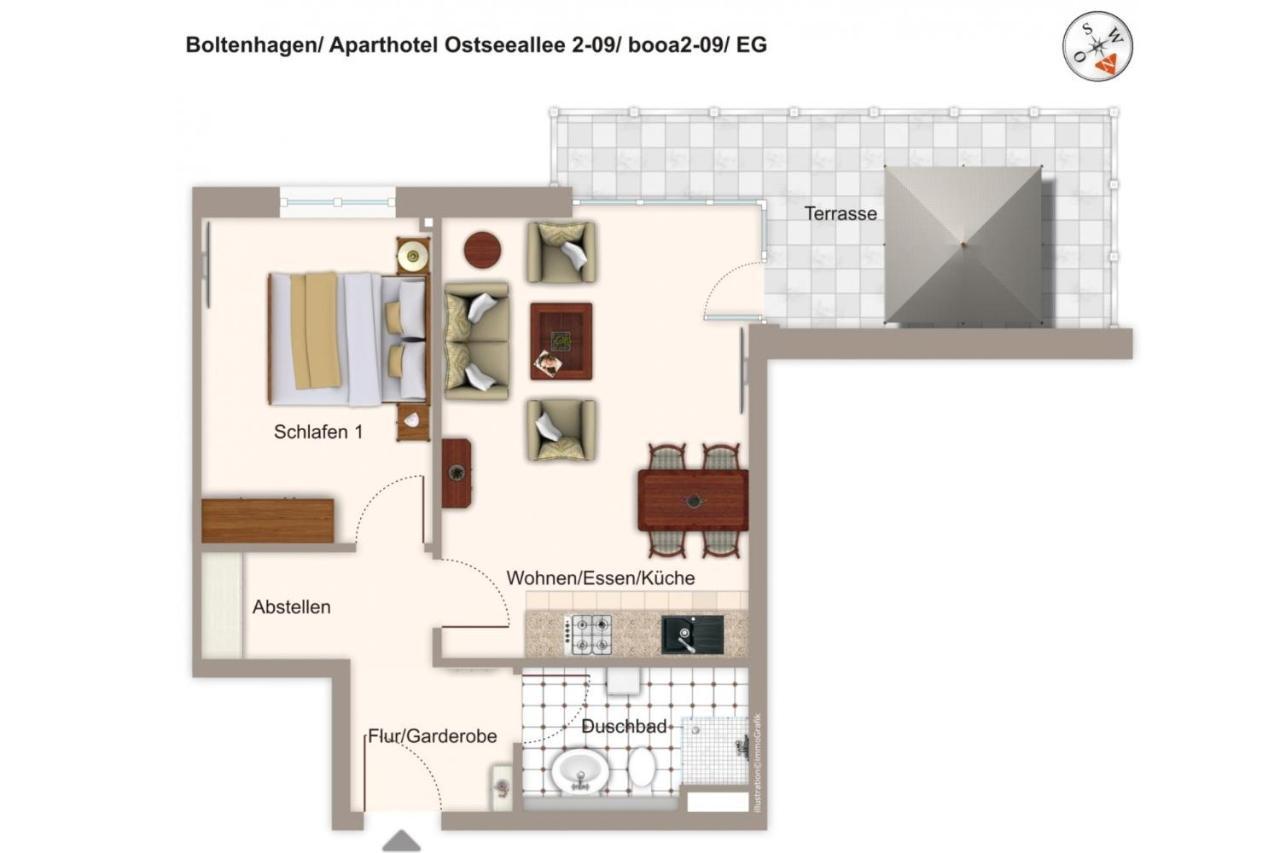 Aparthotel Ostseeallee Aparthotel Ostseeallee 2-09 بولتينهاجين المظهر الخارجي الصورة